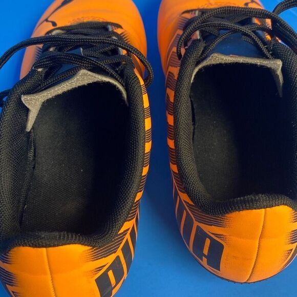 Puma Men's Orange & Black Puma Tacto II FG/AG Jr Athletic Shoes Size 2 - Picture 4 of 9